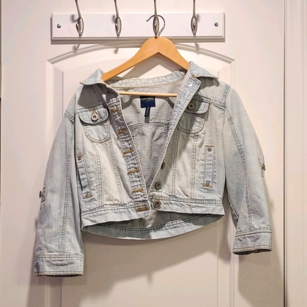 highway jeans cropped denim jacket ☁️